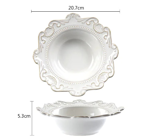 Creative Baroque European Tableware Set (Dinner Plates & Bowls)