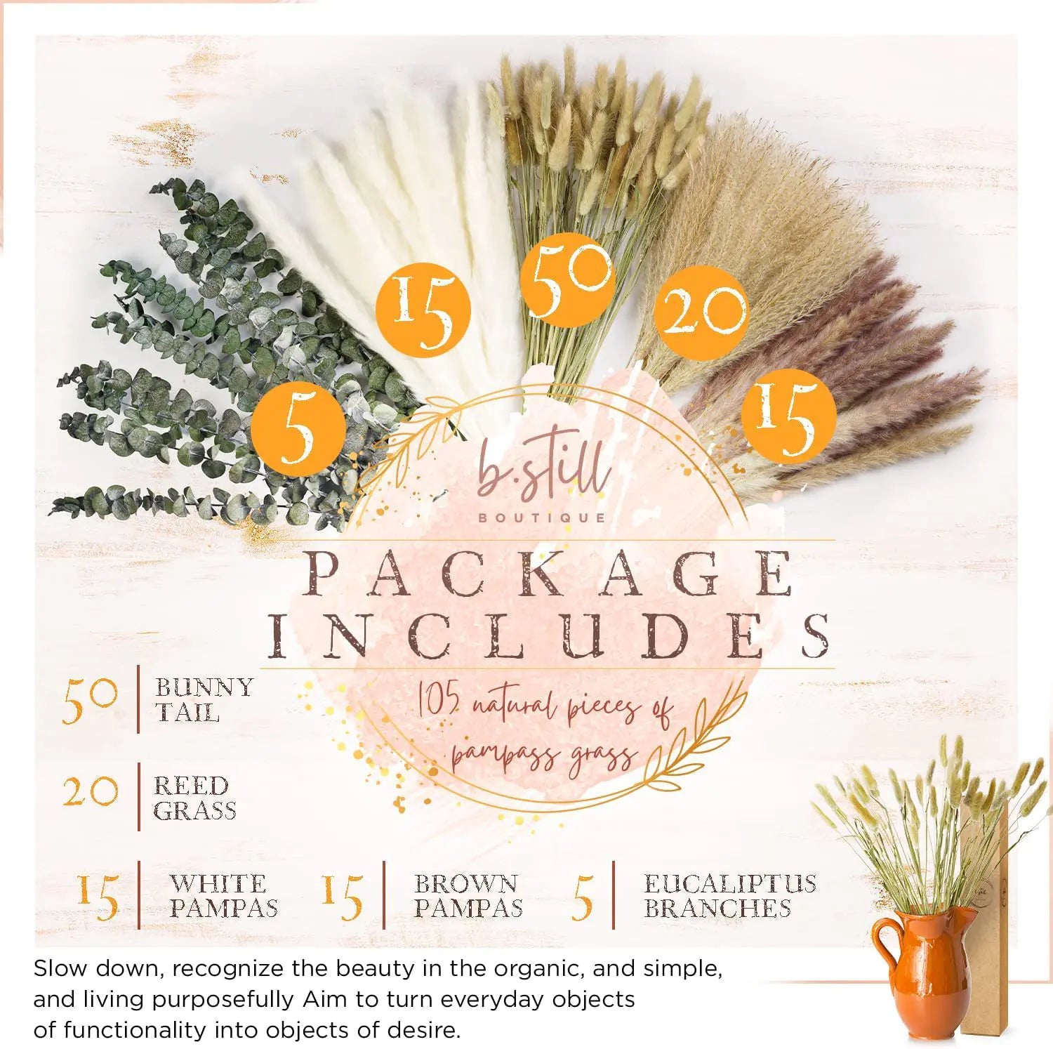 Amazon Wholesale Dried Flower Bouquet - Bunny Tail Grass