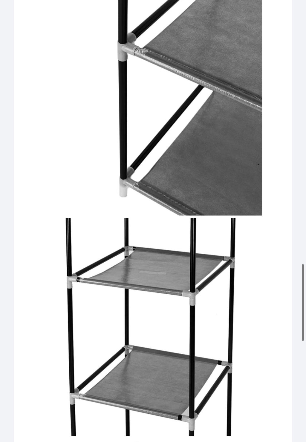 64" Portable Closet Storage Organizer Wardrobe Clothes Rack with Shelves Black