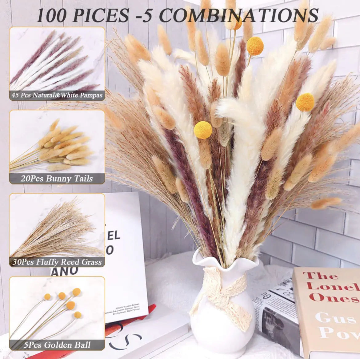 Amazon Wholesale Dried Flower Bouquet - Bunny Tail Grass
