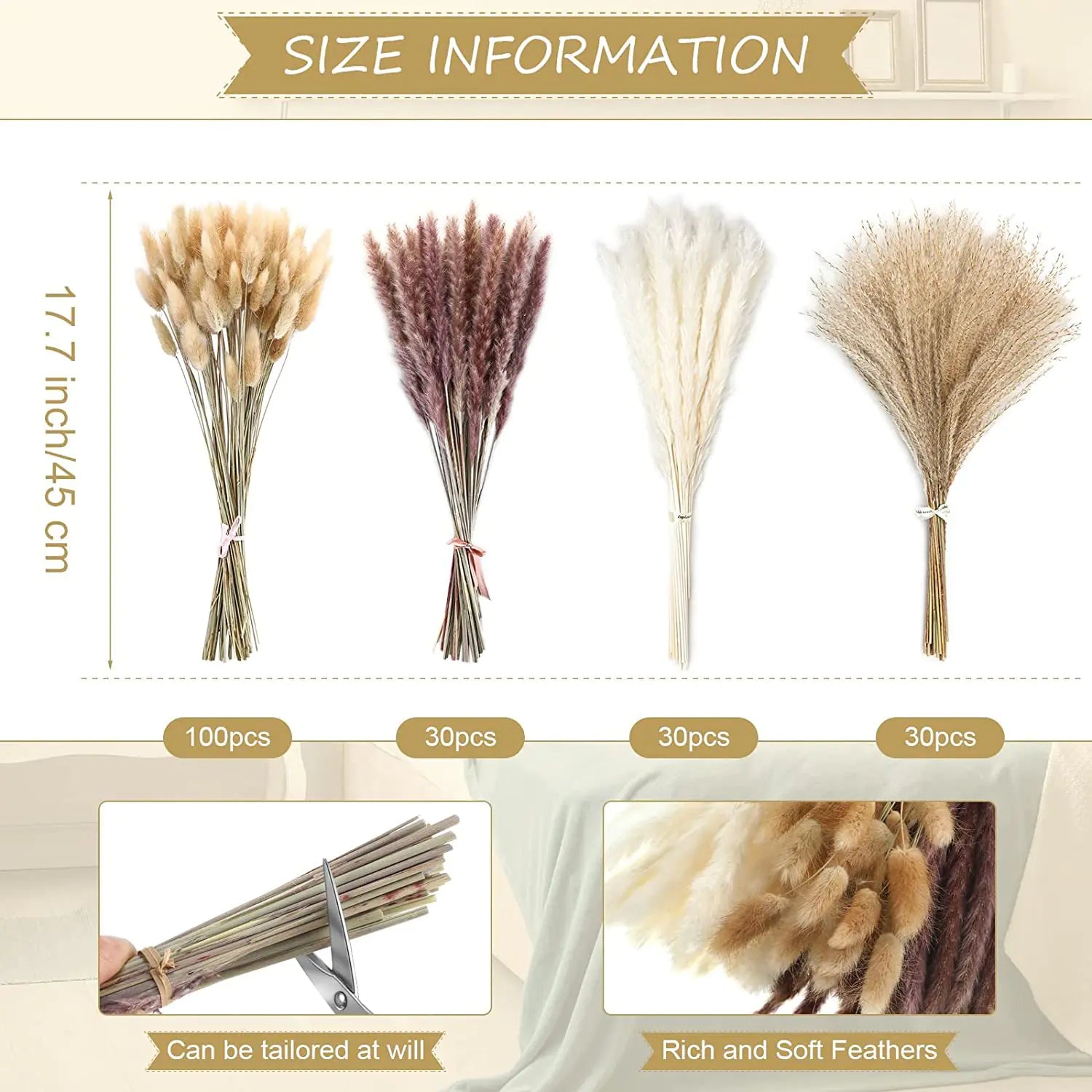 Amazon Wholesale Dried Flower Bouquet - Bunny Tail Grass