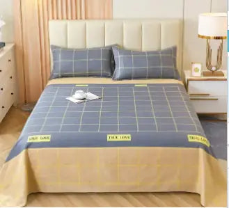 Cotton Bed Sheet and Pillowcase Set for Dorms (Single)