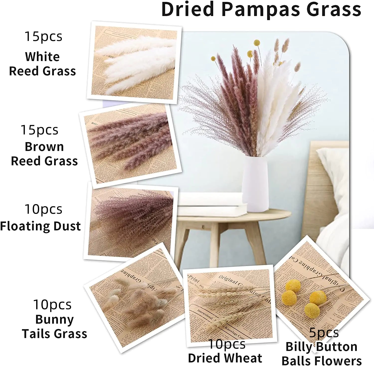 Amazon Wholesale Dried Flower Bouquet - Bunny Tail Grass