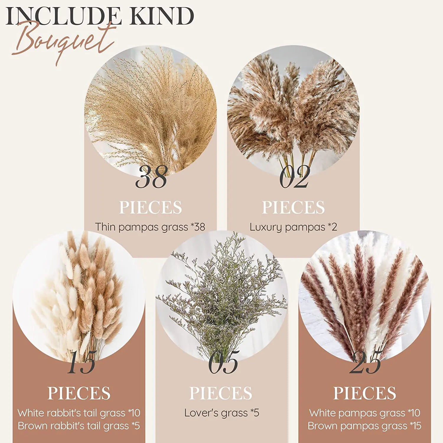 Amazon Wholesale Dried Flower Bouquet - Bunny Tail Grass